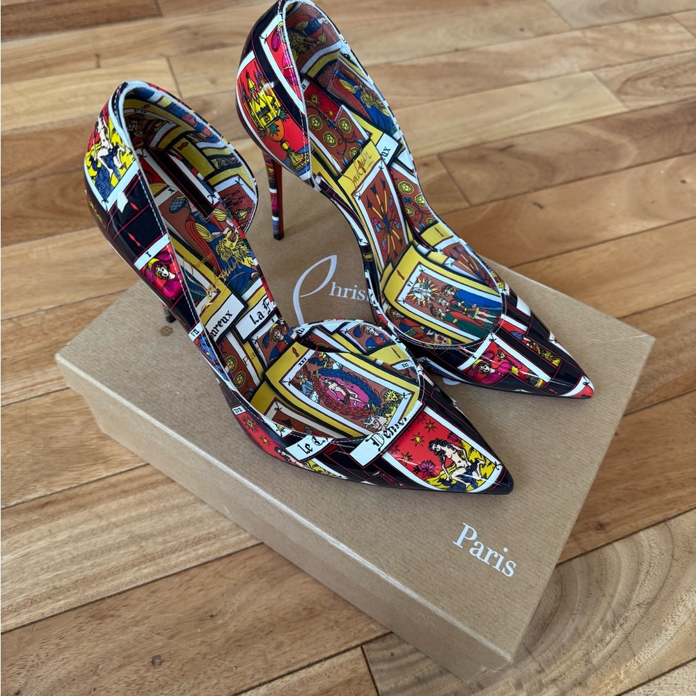 WORN 1 TIME Christian Louboutin Red and Yellow High Heels